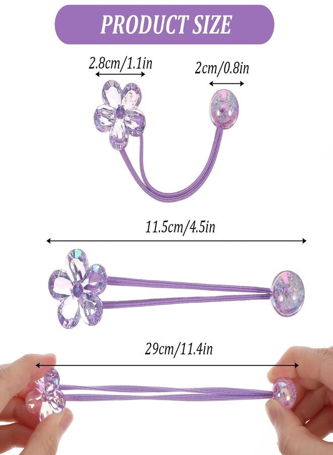Tyqour 6 Pcs Bubble Hair Ties for Girls, Colored Camellia Rubber Beads Bubble Balls Hair Ties Ponytailers for Kids Toddler Girls (Pink, Rose Red, Purple) - Image 2